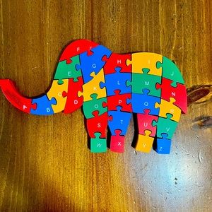 Wooden elephant puzzle